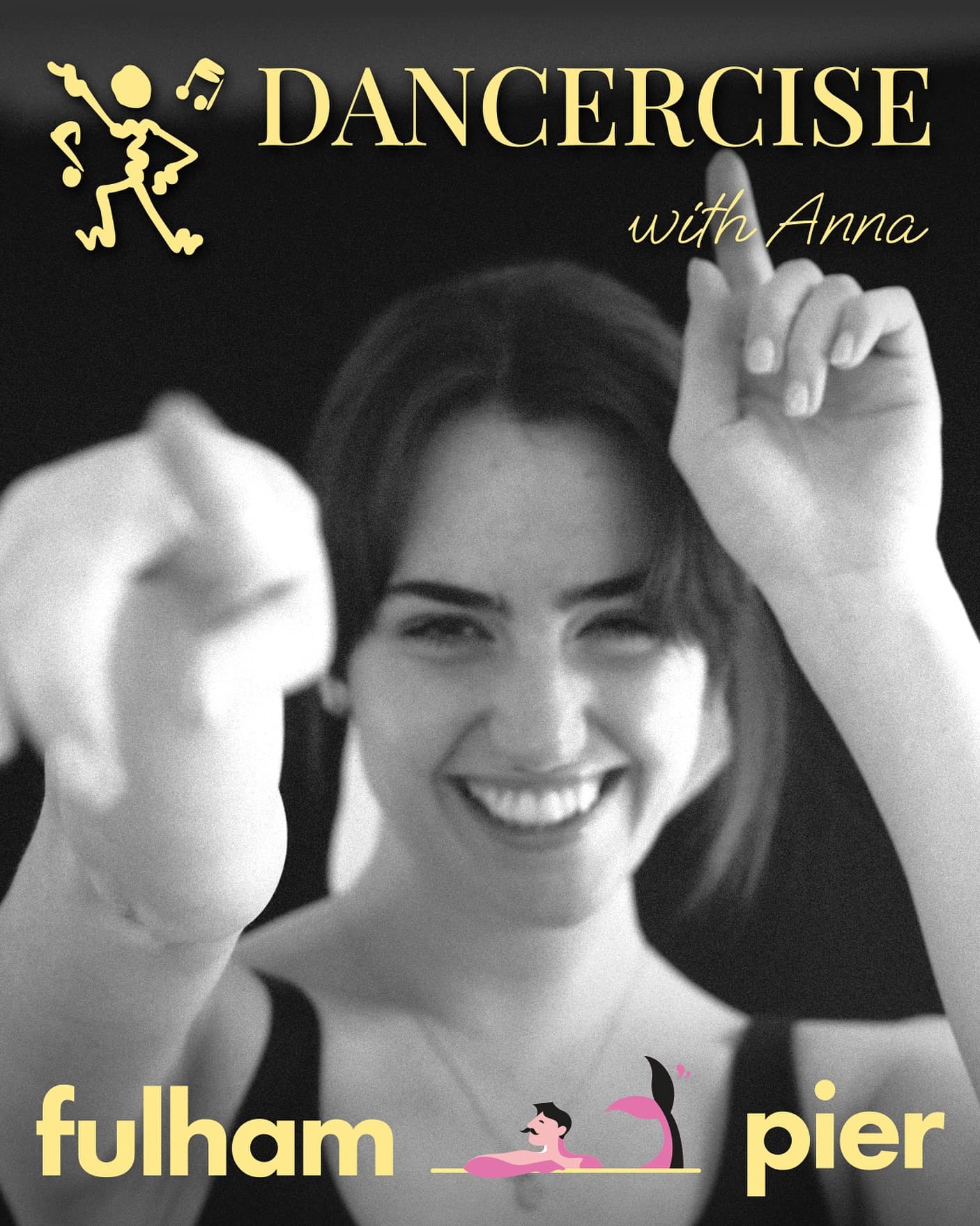 Photo by Anna Wicks in Fulham Pier with @fulham.pier. May be an image of ‎dancing, poster and ‎text that says "‎ح DANCERCISE with Anna fulham ه pier‎"‎‎.